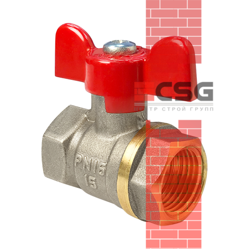 Кран шаровой латунь Практик 130 Ду15 Ру16 ВР бабочка ГАЛЛОП 103252 арт.1213354CDEK