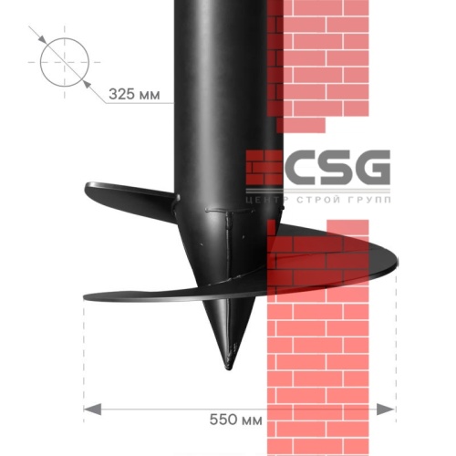 Свая винтовая СВСН-325/550/4500 по выгодным ценам в Брянске.