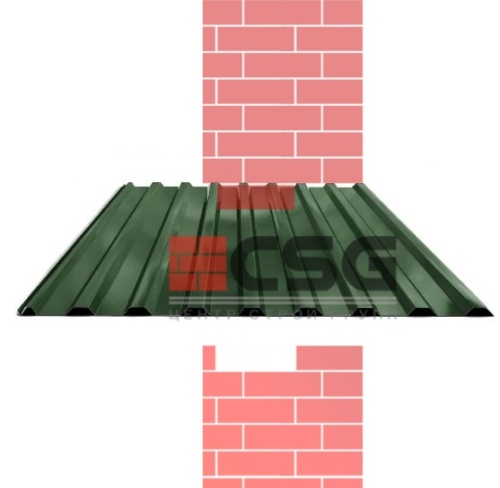 Профнастил окрашенный  НС44 0,4 мм 1000(1064)х2300 мм RAL 6005 зеленый мох